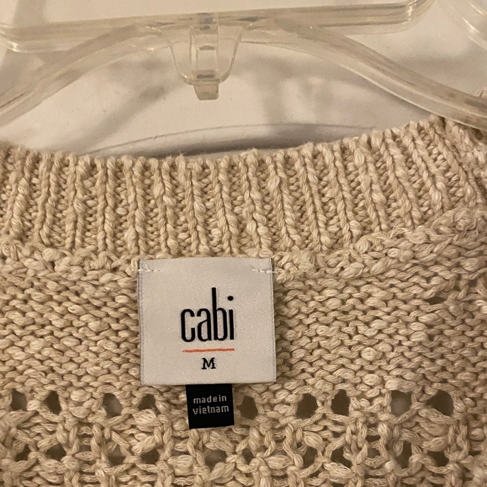 CAbi V-Neck Sweater in Beige - Picture 2 of 4